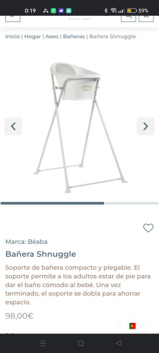 Bañera bebé Shnuggle CON PATAS