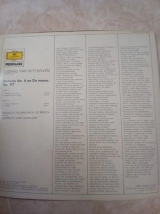 Vinilo original Beethoven Sinfonía No. 5 Karajan
