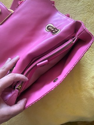 Pinko Love Bag rafia fucsia con guardapolvo
