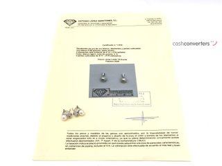 pendientes oro 18k con piedra con diamante,perla