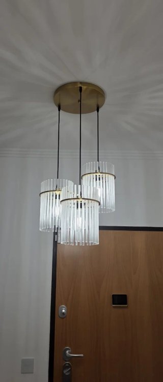 Candeeiros Dourados Transparente Vidro Metal