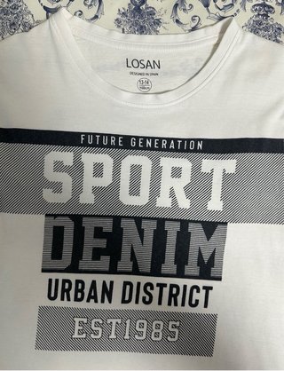 Camiseta LOSAN Blanca Estampada