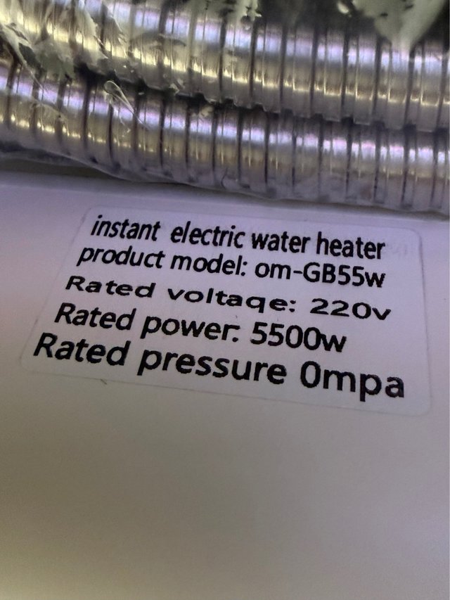 Calentador Agua Eléctrico Instantáneo 5500W