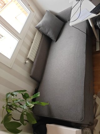 Sofá Chaise Longue Individual con Canapé Gris