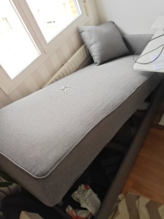 Sofá Chaise Longue Individual con Canapé Gris