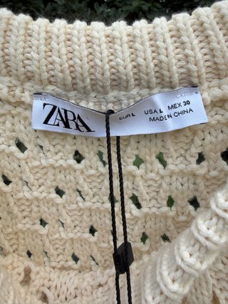 Vestido Zara Crochet Beige