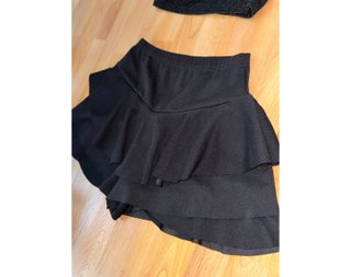 Conjunto Crop top brillo y falda pantalón