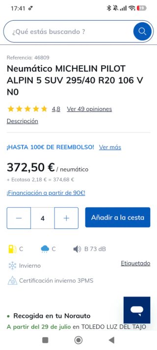 Neumáticos Michelin 295/40 R20