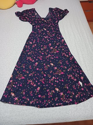 Vestido Azul flores Lefties.