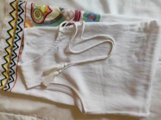 Vestido blanco sin mangas bordado talla L