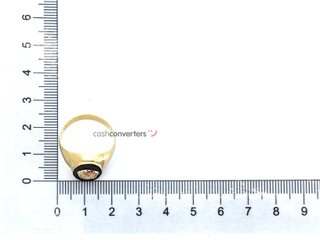 sello oro 18k con piedra con onix