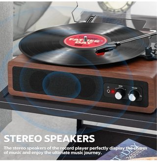 Tocadiscos Anesky Bluetooth 33/45/78 RPM
