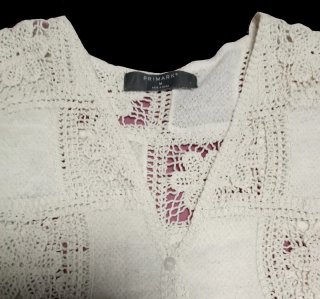 Conjunto falda y top blanco crochet