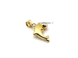 colgante oro 18k con piedra con circonita