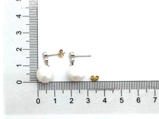pendientes oro 18k con piedra con circonita,perla