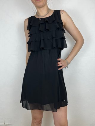 Vestido Negro DKNY con Volantes