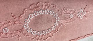 Lenzuolo matrimoniale cotone bianco/rosa e federe