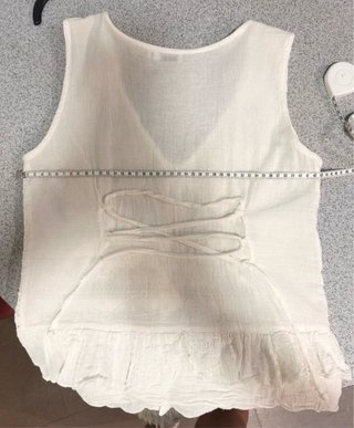 Top boho blanco bordado algodón talla L verano