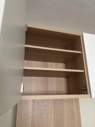 Mueble modular IKEA BESTÅ blanco y roble 190×180