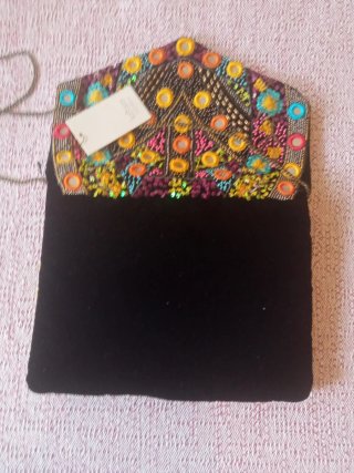 Bolso de fiesta boho multicolor bordado