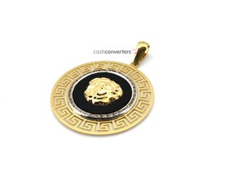 colgante oro 18k con piedra con circonita,onix