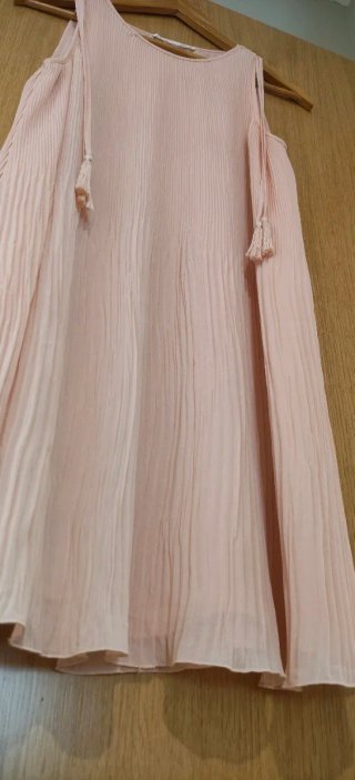 Vestido rosa plisado talla única