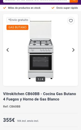 Cocina de gas blanca