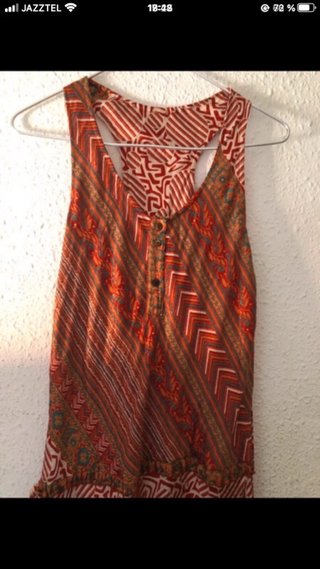 Vestido largo seda naranja y rojo