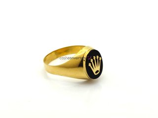 sello oro 18k con piedra con onix