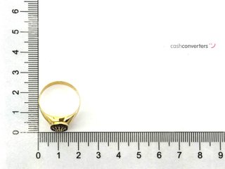 sello oro 18k con piedra con onix