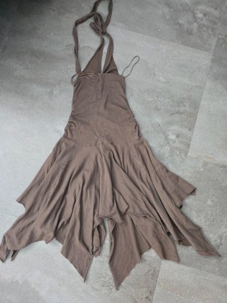Vestido Zara marrón asimétrico