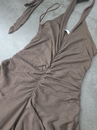 Vestido Zara marrón asimétrico