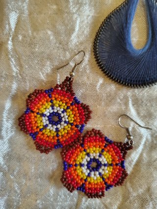 Pendientes largos flamencos a mano
