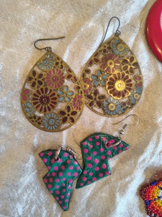 Pendientes largos flamencos a mano