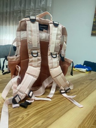 Mochila ELTRAINX CrossFit táctica rosa con parches