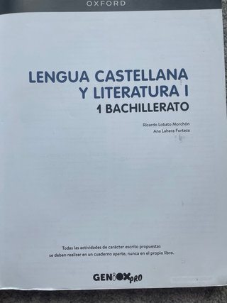 Lengua castellana y literatura I. Libro del est...