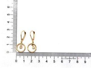 pendientes oro 18k con piedra con circonita