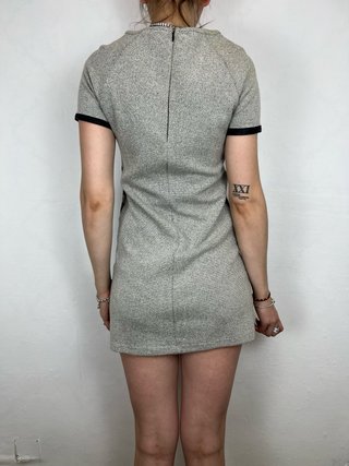 Vestido Mini MNG Floral Gris y Negro