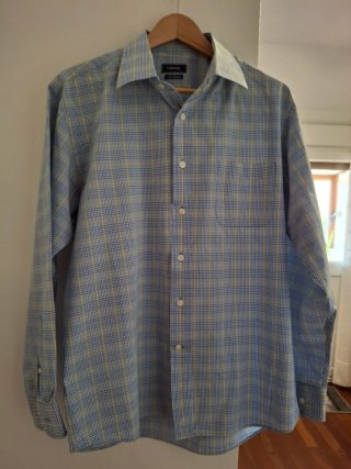 Camisa Cortefiel cuadros azul y amarillo