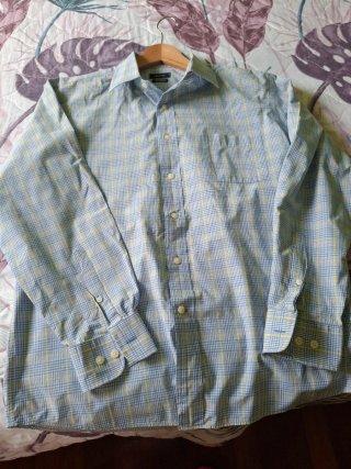 Camisa Cortefiel cuadros azul y amarillo