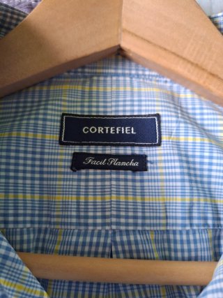Camisa Cortefiel cuadros azul y amarillo