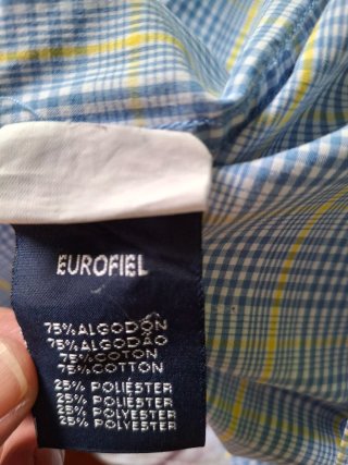 Camisa Cortefiel cuadros azul y amarillo