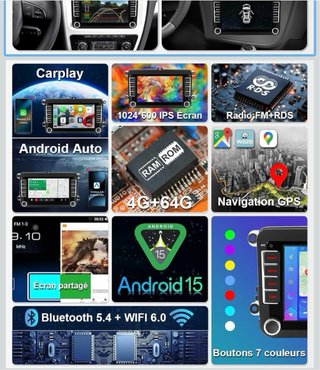 Pantalla CarPlay, para Volkswagen, Seat y Škoda