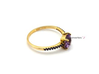 anillo oro 18k con amatista