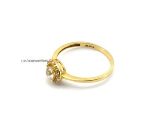 sortija oro 18k con piedra con circonita