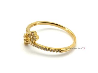 anillo oro 18k con piedra con circonita
