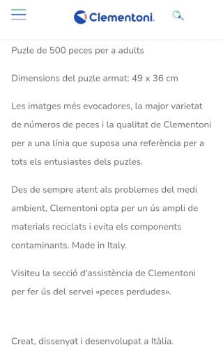 NOU Puzzle Clementoni 500 peces.