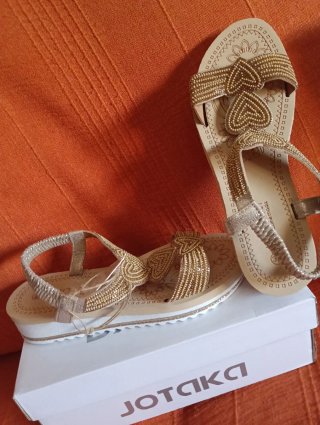 Sandalias doradas JOTAKA mujer talla 39