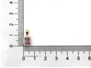 colgante oro 18k con piedra con circonita,cuarzo