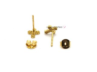 pendientes oro 18k con piedra con circonita